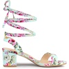 image:imageAllegra K Womens Block Heel Lace Up Sandals  2 38 inches Heel Flower PrintedComfortable Faux Suede perfect for Evening Party Wedding Date NightMint Green