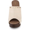 image:imageAllegra K Womens Block Heel Platform Sandals  4 57 inches Heel Slides Slingback Comfortable Faux Suede perfect for Evening Party Wedding Date NightBeige