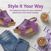 image:imageAllegra K Womens Peeptoe Glitter Hollow Out Platform Adjustable Buckle Strap SandalsPurple