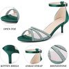 image:imageAllegra K Womens Rhinestone Mesh Kitten Dark Green Heels Sandals 85 m US