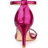 image:imageAllegra K Womens Rhinestone Sandals Stiletto Heels  3 18 inches Heel Ankle Strap Comfortable Faux Leather perfect for Evening Party Wedding Date NightHot Pink