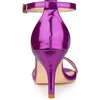 image:imageAllegra K Womens Rhinestone Sandals Stiletto Heels  3 18 inches Heel Ankle Strap Comfortable Faux Leather perfect for Evening Party Wedding Date NightPurple