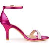 image:imageAllegra K Womens Rhinestone Sandals Stiletto Heels  3 18 inches Heel Ankle Strap Comfortable Faux Leather perfect for Evening Party Wedding Date NightHot Pink