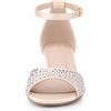 image:imageAllegra K Womens Rhinestone Satin Ankle Strap Kitten Heels SandalsChampagne