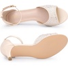 image:imageAllegra K Womens Rhinestone Satin Ankle Strap Kitten Heels SandalsChampagne