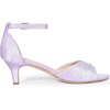 image:imageAllegra K Womens Rhinestone Satin Ankle Strap Kitten Heels SandalsLavender