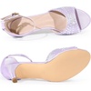 image:imageAllegra K Womens Rhinestone Satin Ankle Strap Kitten Heels SandalsLavender