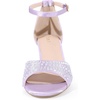 image:imageAllegra K Womens Rhinestone Satin Ankle Strap Kitten Heels SandalsLavender