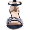 image:imageAllegra K Womens Rhinestone Satin Ankle Strap Kitten Heels SandalsNavy Blue