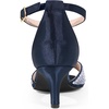 image:imageAllegra K Womens Rhinestone Satin Ankle Strap Kitten Heels SandalsNavy Blue