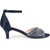 image:imageAllegra K Womens Rhinestone Satin Ankle Strap Kitten Heels SandalsNavy Blue