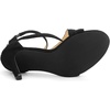 image:imageAllegra K Womens Stiletto Heel Ankle Strap Sandals  3 34 inches Heel Open Toe Comfortable Faux Suede perfect for Evening Party Wedding Date NightBlack