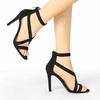 image:imageAllegra K Womens Stiletto Heel Ankle Strap Sandals  3 34 inches Heel Open Toe Comfortable Faux Suede perfect for Evening Party Wedding Date NightBlack