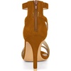 image:imageAllegra K Womens Stiletto Heel Ankle Strap Sandals  3 34 inches Heel Open Toe Comfortable Faux Suede perfect for Evening Party Wedding Date NightBrown