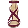 image:imageAllegra K Womens Stiletto Heel Ankle Strap Sandals  3 34 inches Heel Open Toe Comfortable Faux Suede perfect for Evening Party Wedding Date NightBurgundy