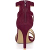image:imageAllegra K Womens Stiletto Heel Ankle Strap Sandals  3 34 inches Heel Open Toe Comfortable Faux Suede perfect for Evening Party Wedding Date NightBurgundy