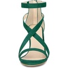 image:imageAllegra K Womens Stiletto Heel Ankle Strap Sandals  3 34 inches Heel Open Toe Comfortable Faux Suede perfect for Evening Party Wedding Date NightEmerald Green