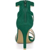 image:imageAllegra K Womens Stiletto Heel Ankle Strap Sandals  3 34 inches Heel Open Toe Comfortable Faux Suede perfect for Evening Party Wedding Date NightEmerald Green
