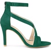image:imageAllegra K Womens Stiletto Heel Ankle Strap Sandals  3 34 inches Heel Open Toe Comfortable Faux Suede perfect for Evening Party Wedding Date NightEmerald Green