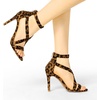image:imageAllegra K Womens Stiletto Heel Ankle Strap Sandals  3 34 inches Heel Open Toe Comfortable Faux Suede perfect for Evening Party Wedding Date NightLeopard