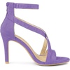 image:imageAllegra K Womens Stiletto Heel Ankle Strap Sandals  3 34 inches Heel Open Toe Comfortable Faux Suede perfect for Evening Party Wedding Date NightLight Purple