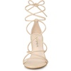 image:imageAllegra K Womens Stiletto Heel Strappy Sandals  2 38 inches Heel LaceUp Comfortable Faux Leather perfect for Evening Party Wedding Date NightBeige