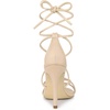 image:imageAllegra K Womens Stiletto Heel Strappy Sandals  2 38 inches Heel LaceUp Comfortable Faux Leather perfect for Evening Party Wedding Date NightBeige