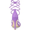 image:imageAllegra K Womens Stiletto Heel Strappy Sandals  2 38 inches Heel LaceUp Comfortable Faux Leather perfect for Evening Party Wedding Date NightLavender