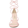 image:imageAllegra K Womens Stiletto Heel Strappy Sandals  2 38 inches Heel LaceUp Comfortable Faux Leather perfect for Evening Party Wedding Date NightPink