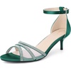 image:imageAllegra K Womens Rhinestone Mesh Kitten Dark Green Heels Sandals 85 m US