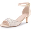 image:imageAllegra K Womens Rhinestone Satin Ankle Strap Kitten Heels SandalsChampagne