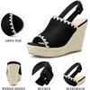 image:imageAllegra K Slingback Open Toe Platform Wedges Heel Espadrille Wedge Sandals for WomenBlack