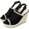 image:imageAllegra K Slingback Open Toe Platform Wedges Heel Espadrille Wedge Sandals for WomenBlack