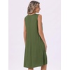 image:imageAllegra K Summer Sleeveless Dress for Womens V Neck Pleated Front Casual 2026 Swing Midi Tank DressesArmy Green