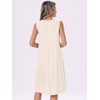 image:imageAllegra K Summer Sleeveless Dress for Womens V Neck Pleated Front Casual 2026 Swing Midi Tank DressesBeige