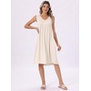 image:imageAllegra K Summer Sleeveless Dress for Womens V Neck Pleated Front Casual 2026 Swing Midi Tank DressesBeige