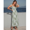 image:imageAllegra K Summer Smocked Dress for Women Spaghetti Strap Square Neck Ruffle Casual Flowy Long Maxi Sundress 2026Green