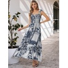 image:imageAllegra K Summer Smocked Dress for Women Spaghetti Strap Square Neck Ruffle Casual Flowy Long Maxi Sundress 2026Navy Blue