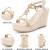 image:imageAllegra K Womens Bohemia Pull on Platform Wedge Heel SandalsBeige