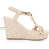 image:imageAllegra K Womens Bohemia Pull on Platform Wedge Heel SandalsBeige