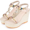 image:imageAllegra K Womens Bohemia Pull on Platform Wedge Heel SandalsBeige2