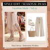 image:imageAllegra K Womens Bohemia Pull on Platform Wedge Heel SandalsBeige4