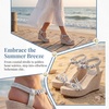 image:imageAllegra K Womens Bohemia Pull on Platform Wedge Heel SandalsSilver