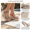 image:imageAllegra K Womens Bow Doublestrap Plaid Platform Slip SandalsBeige