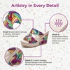image:imageAllegra K Womens Colorful Printed Hollowout Platform PeepToe Slip SandalsPurple
