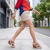 image:imageAllegra K Womens Colorful Printed Hollowout Platform PeepToe Slip SandalsRainbow
