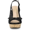 image:imageAllegra K Womens Lace Platform Wedges Wedge Heel SandalsBlack
