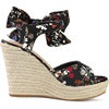 image:imageAllegra K Womens Platform Sandal Wedge Heels  4 12 inches Heel Espadrille Bow Comfortable Fabric perfect for Evening Party Wedding Date NightBlack