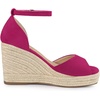 image:imageAllegra K Womens Platform Sandals Wedge Heel  3 78 inches Heel Espadrille Ankle Strap Comfortable Faux Suede perfect for Evening Party Wedding Date NightHot Pink