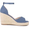 image:imageAllegra K Womens Platform Sandals Wedge Heel  3 78 inches Heel Espadrille Ankle Strap Comfortable Faux Suede perfect for Evening Party Wedding Date NightHaze Blue